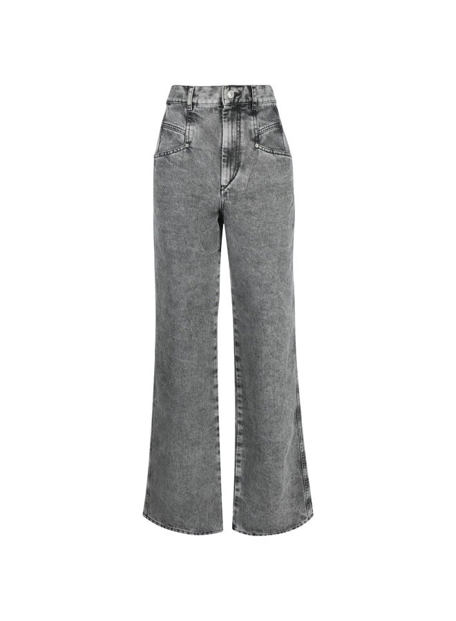 High Waisted Wide Leg Pants in Grey