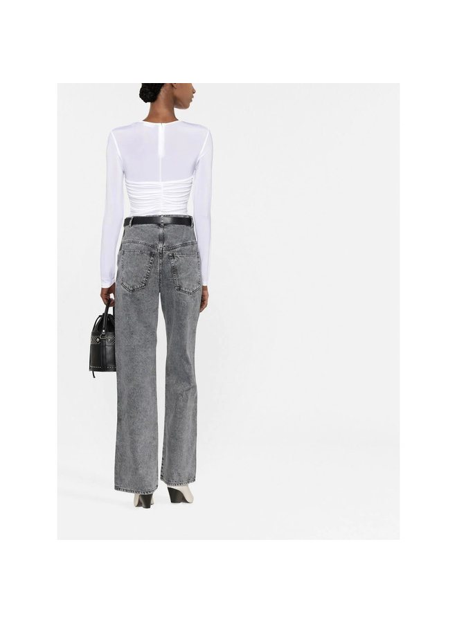 High Waisted Wide Leg Pants in Grey