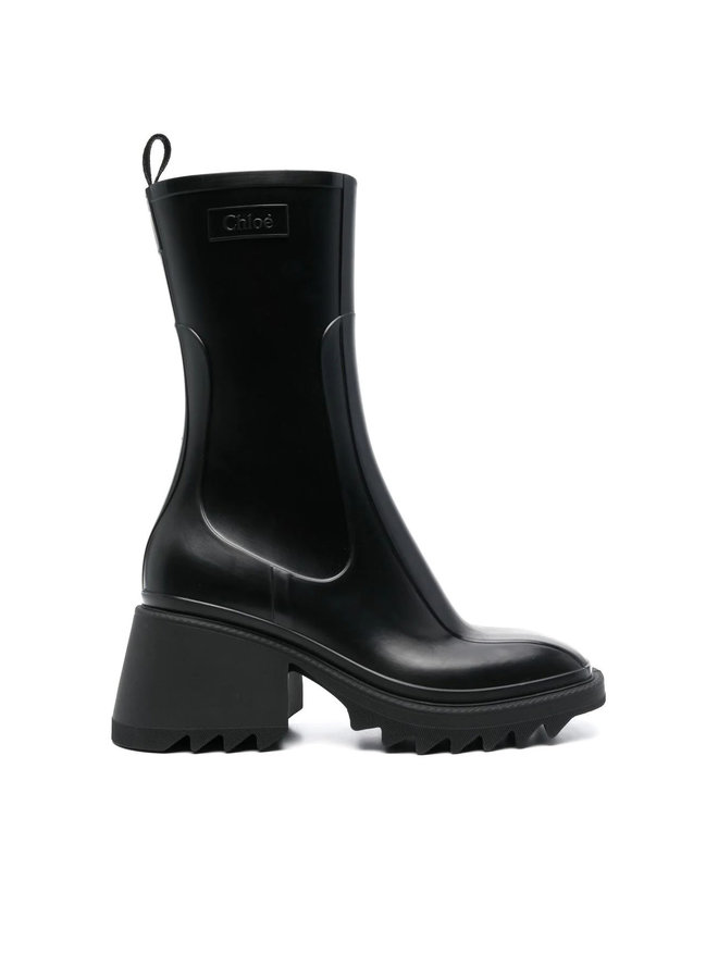 Betty Rubber Ankle Boots in Black