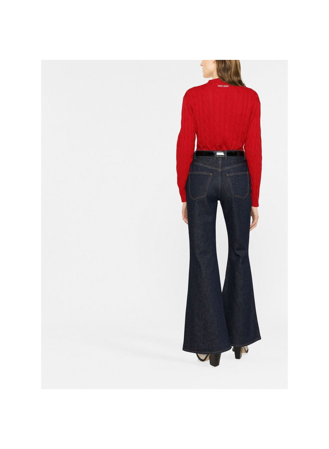 High Waisted Flared Jeans in Iconic Navy