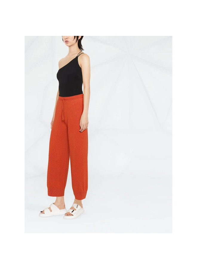 Drawstring Knitted Pants in Rust
