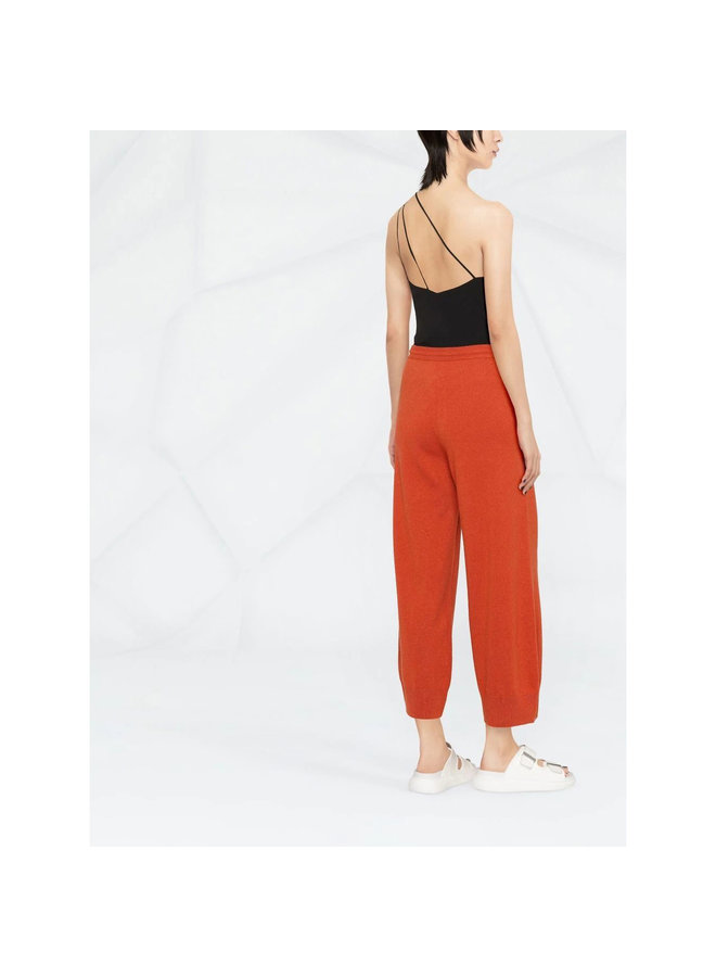 Drawstring Knitted Pants in Rust