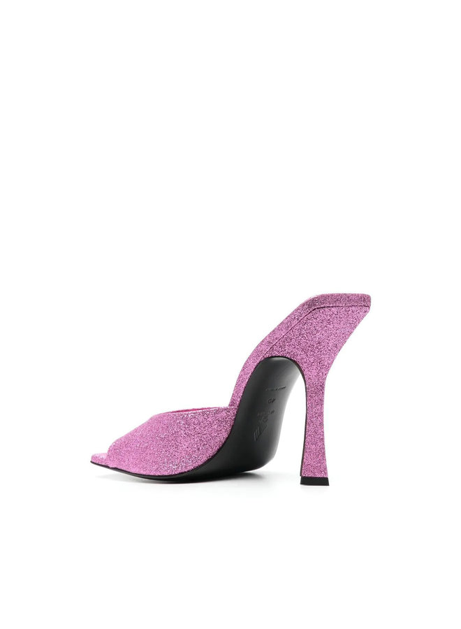 Glittered High Heel Mules in Hot Pink