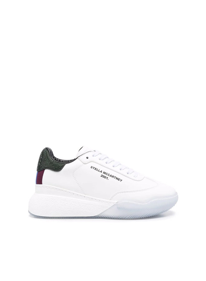 Loop Low Top Sneakers in White/Black