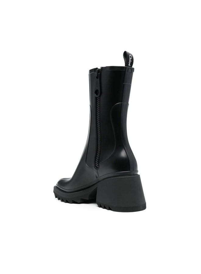 Betty Rubber Ankle Boots in Black