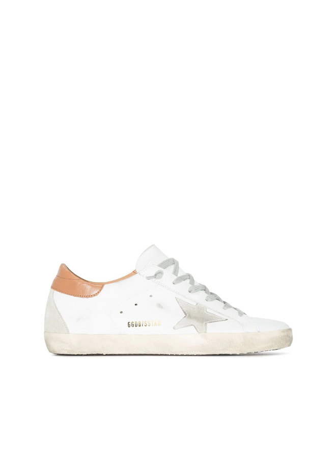 Superstar Low Top Sneakers in White/Brown