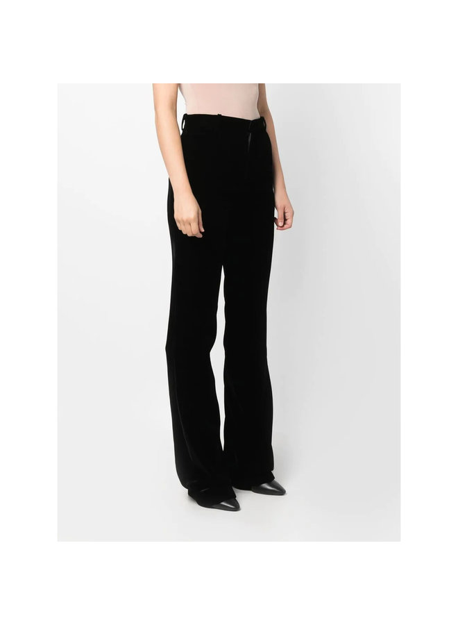 High Waisted Velvet Pants in Black