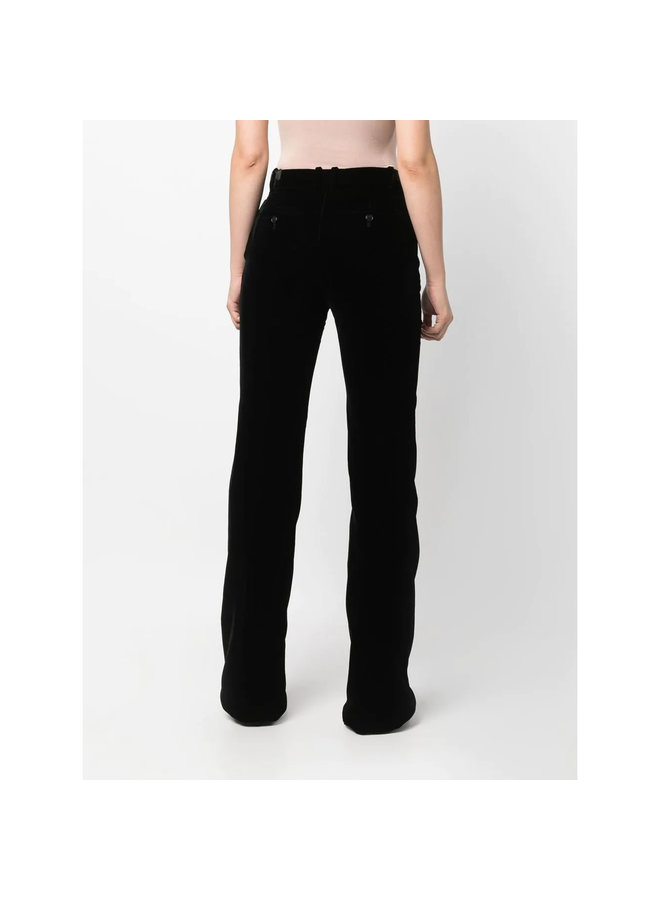 High Waisted Velvet Pants in Black