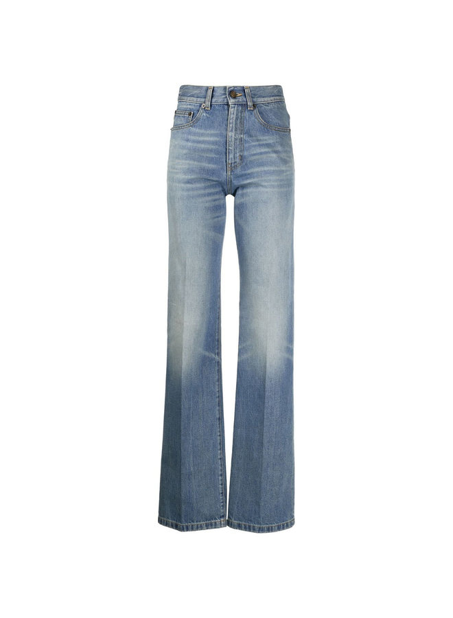 High Waisted Bootcut Jeans in Long Beach Blue