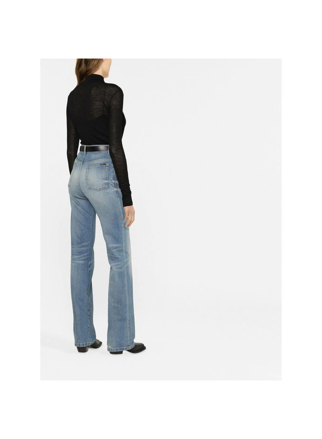 High Waisted Bootcut Jeans in Long Beach Blue