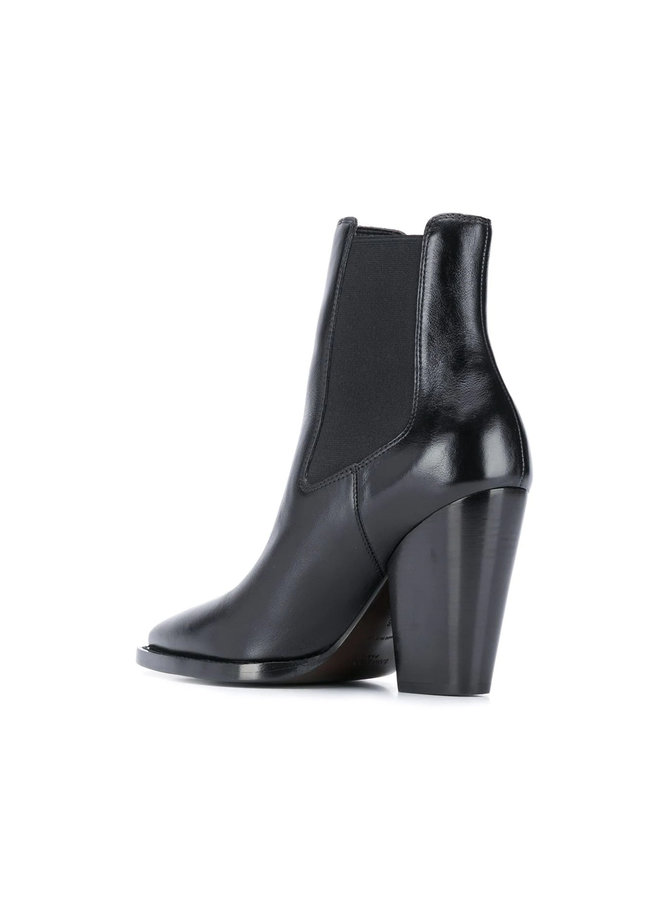 Theo Chelsea High Heel Ankle Boots in Black