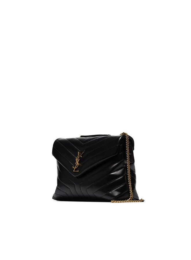 Loulou Medium Shoulder Bag in Black/Gold