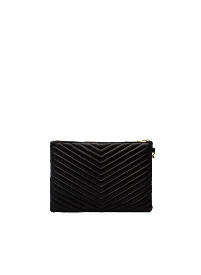 Monogram Quilter Clutch Bag in Black/Gold