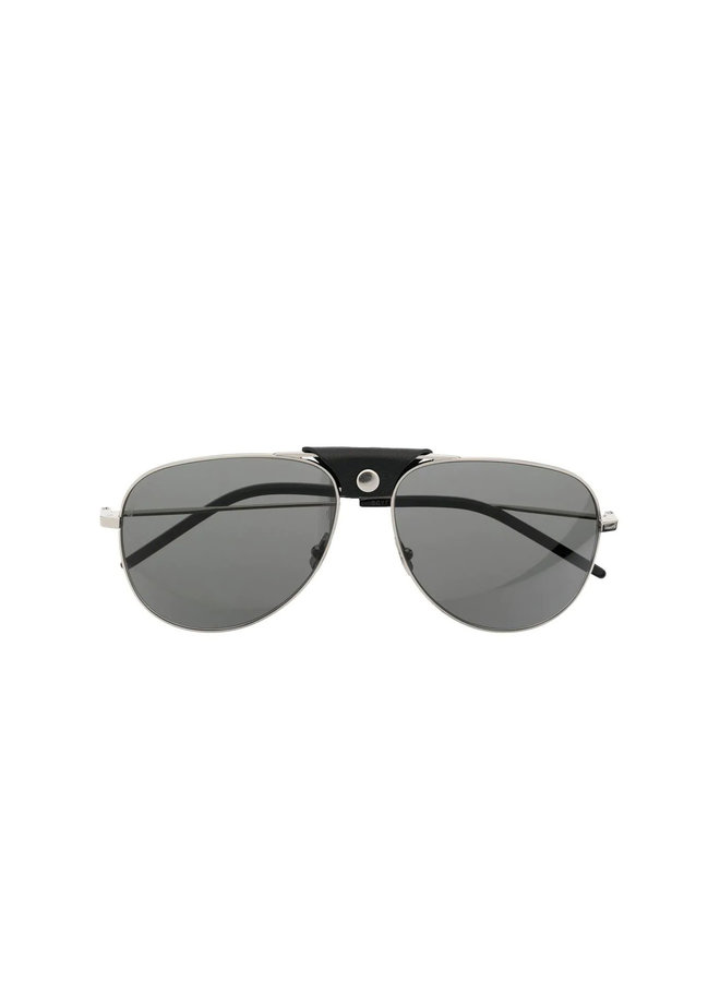 Aviator Sunglasses in Black/Silver/Grey