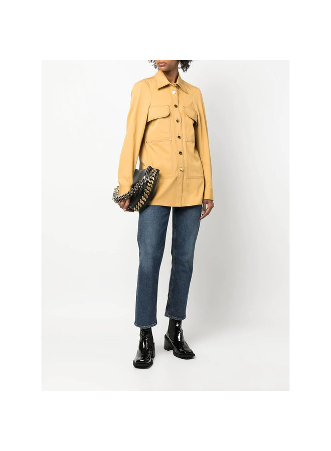 Long Sleeve Panelled Shirt in Mustard