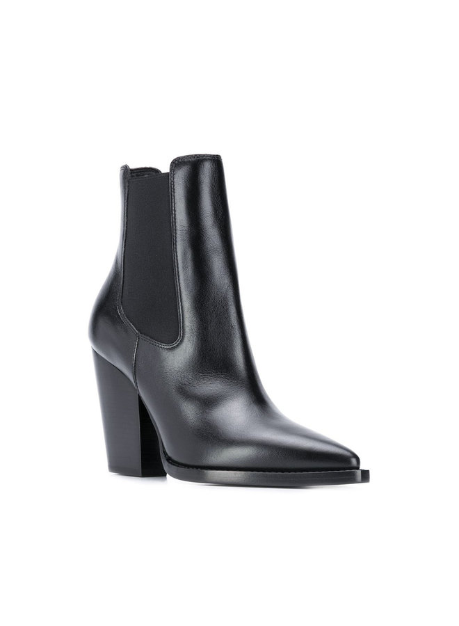 Theo Chelsea High Heel Ankle Boots in Black