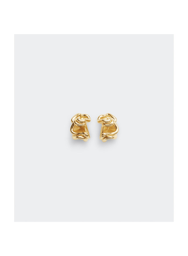 Small Abstract Earrings in Yellow Gold