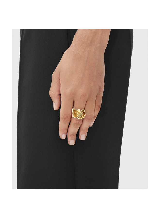 Abstract Ring in Yellow Gold