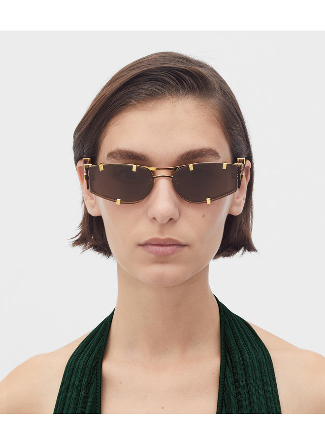 Square Frame Sunglasses in Black/Gold