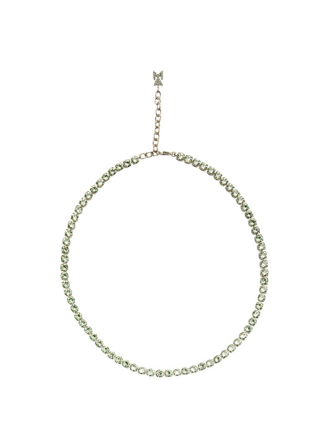 Tennis Necklace in Green Crystals