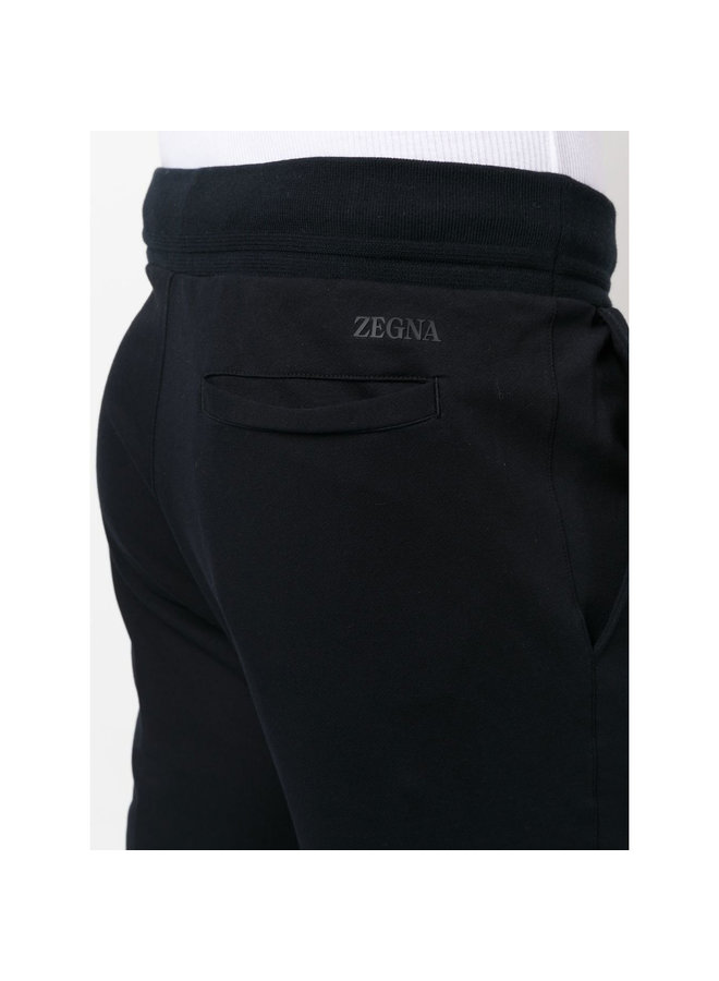 Elastic Bottom Jogging Pants in Navy Blue