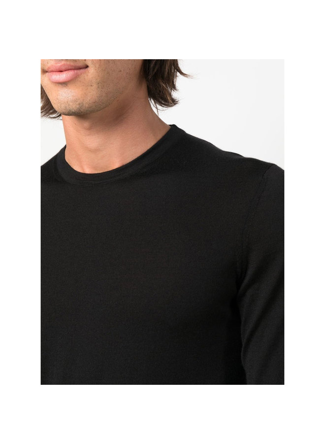 Crew Neck Cashseta Jumper in Black