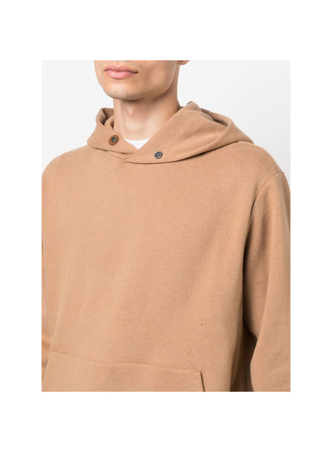 Pullover Hooded Cashmere Blend  Sweatshirt in Camel