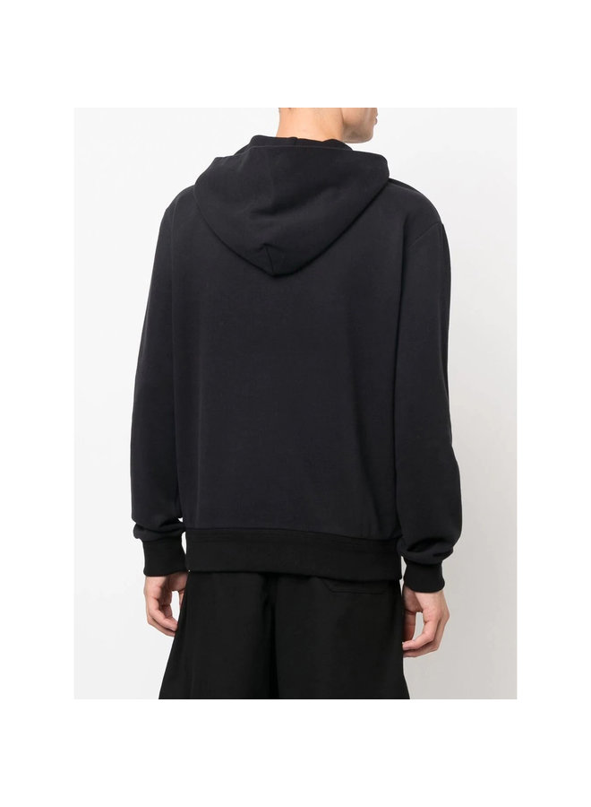 Pullover Hooded Cashmere Blend Sweatshirt in Black