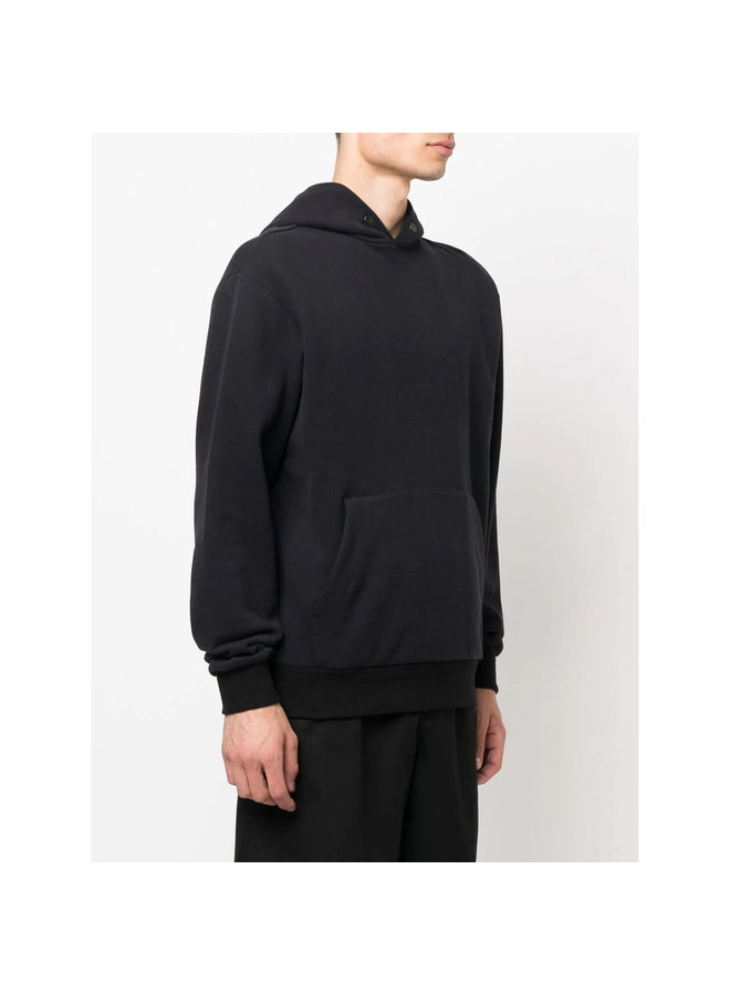 Pullover Hooded Cashmere Blend Sweatshirt in Black