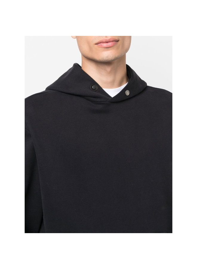 Pullover Hooded Cashmere Blend Sweatshirt in Black