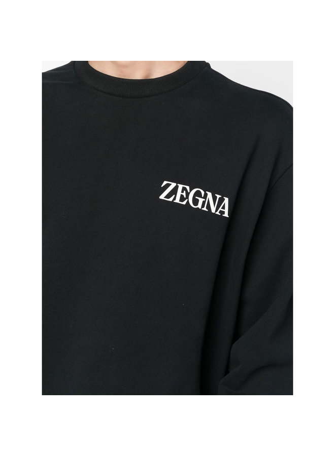 Logo Crew Neck Sweatshirt in Black