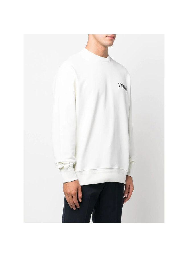 Logo Crew Neck Sweatshirt in White