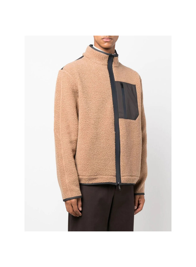 Short Shearling Jacket in Camel