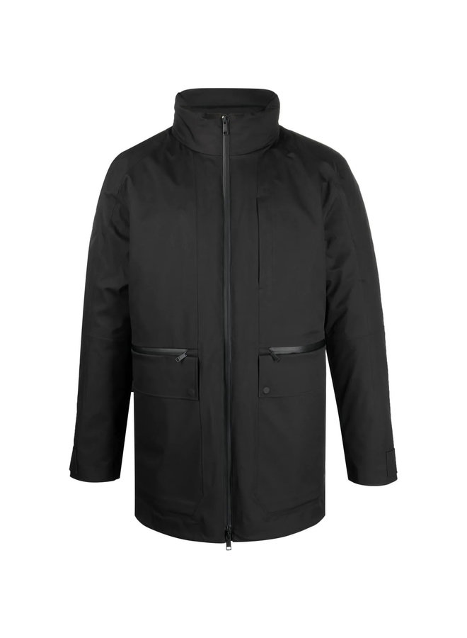 Zip Front Outwear Jacket in Black