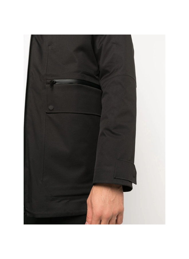 Zip Front Outwear Jacket in Black