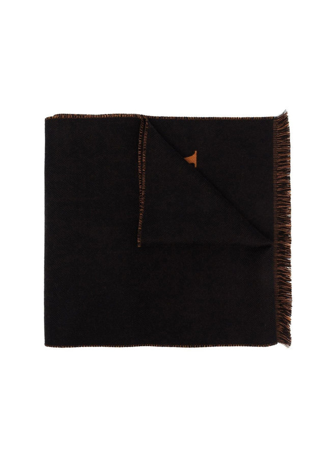 Logo Patch Scarf in Black