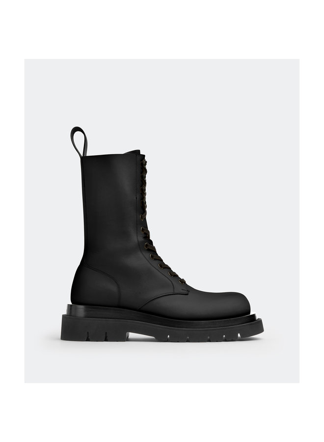 Lug Lace Up Boots in Black