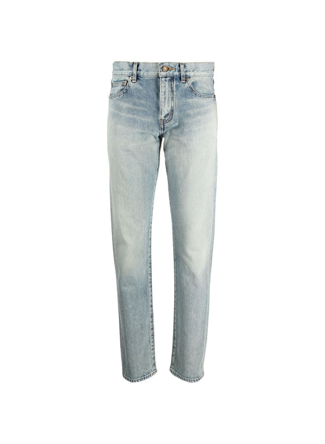 Mid Rise Straight Leg Jeans in Vintage Blue