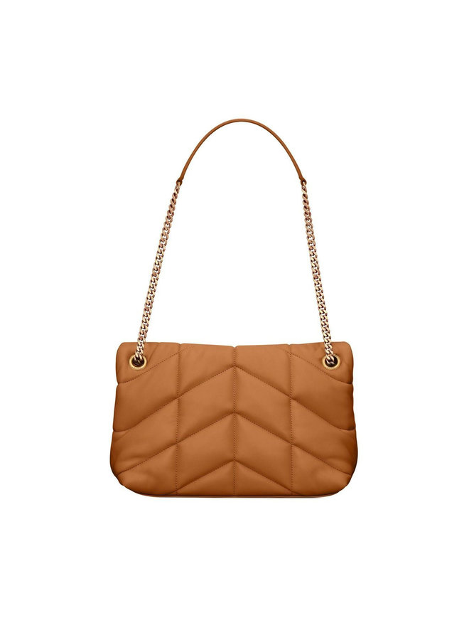 Loulou Puffer Small Shoulder Bag in Caramel/Gold
