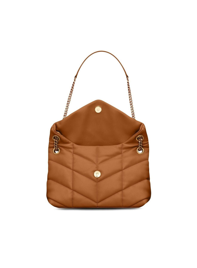 Loulou Puffer Small Shoulder Bag in Caramel/Gold