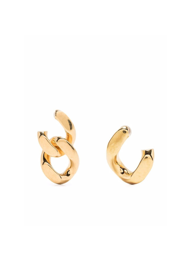 Asymmetric Chain Earrings in Gold