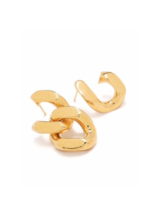 Asymmetric Chain Earrings in Gold