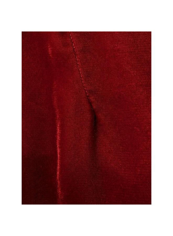 Tailored Velvet Straight Leg Pants in Red