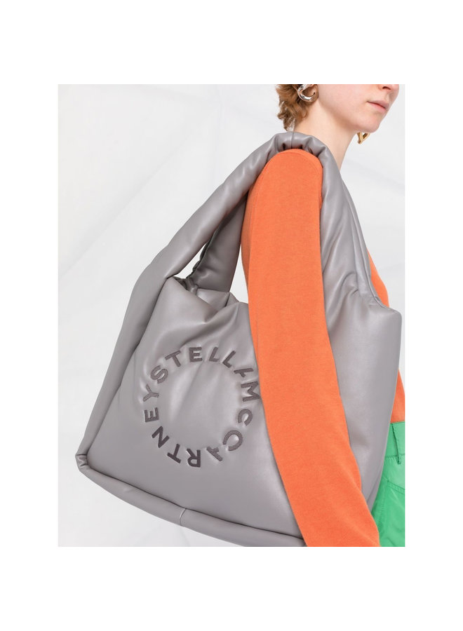 Logo Padded Tote Bag in Grey