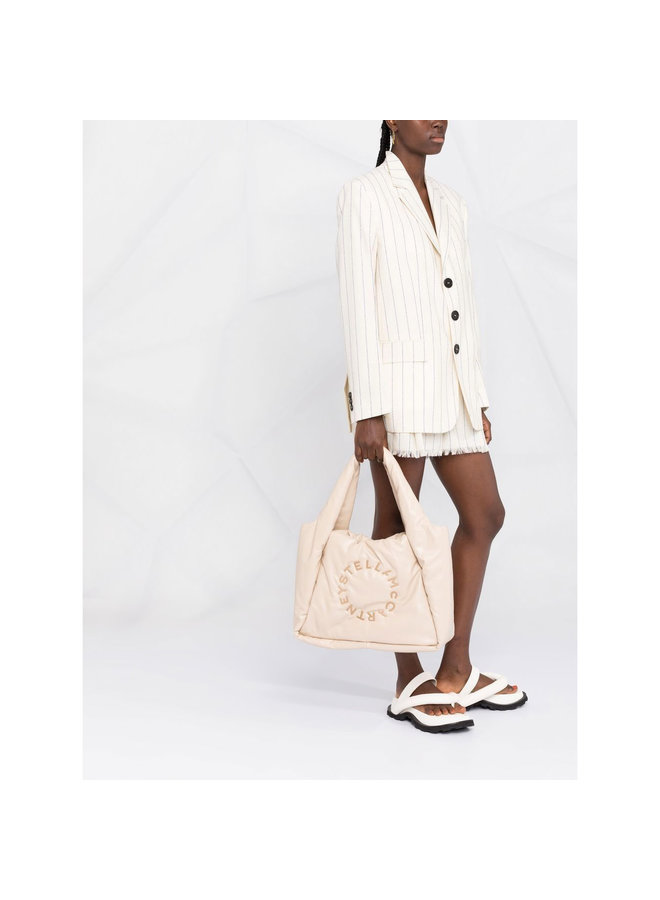 Logo Padded Tote Bag in Off White