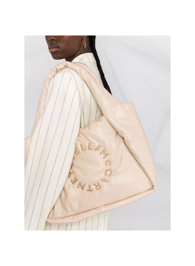 Logo Padded Tote Bag in Off White