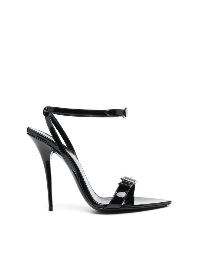 Gippy High Heel Buckle Sandals in Black