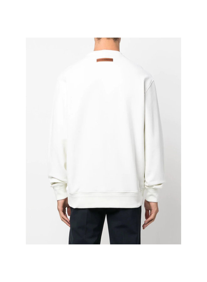 Logo Crew Neck Sweatshirt in White