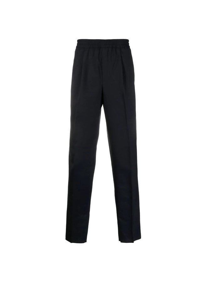 Pleat Detail Jogger Pants in Navy Blue