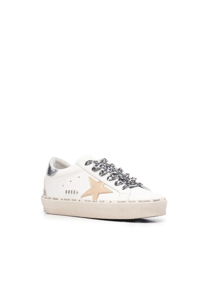 Hi Star Low Top Sneakers in White/Silver